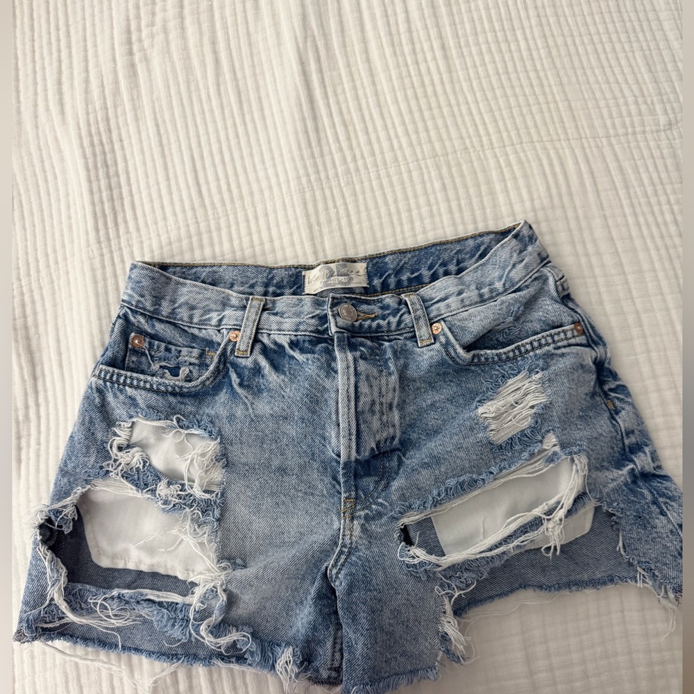 BDG Urban Outfitters Distressed Button Fly Raw Hem Shorts Size 25 High Rise